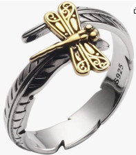 Dragonfly Feather Spoon Ring