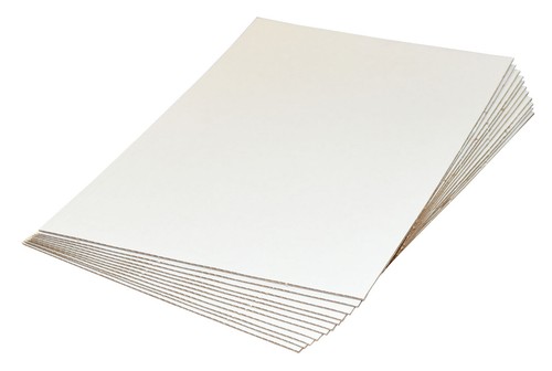 White cardboard corrugated - white,