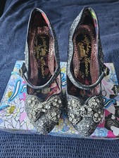 Irregular Choice Women's Black Shimmer Light Up Shoes Size 7/41