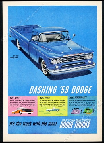 1959 dodge pickup blue truck - dodge,