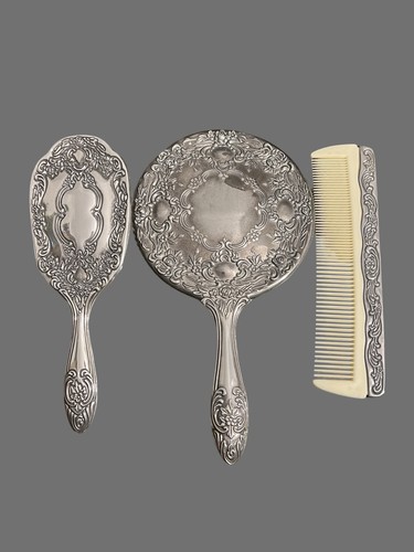 Antique silver plated vanity - silver-plated,