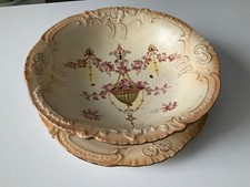 Crown Devon Etna Pattern Draining bowl and Plate. 23cm diameter. Stoke on Trent 