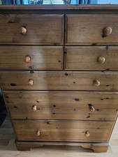 Ducal pine large tallboy chest of drawers with casters. Fabulous quality 