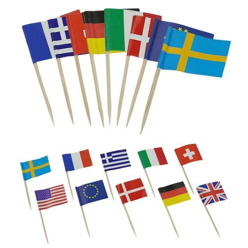 Cocktail sticks country - sticks, flag
