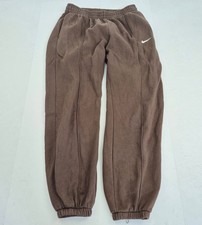NIKE Trousers Medium Brown Men's Cotton Blend Joggers Elastic Waist