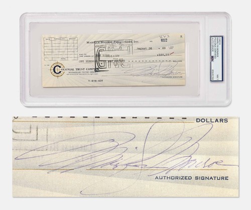 Marilyn monroe signed check - marilyn,