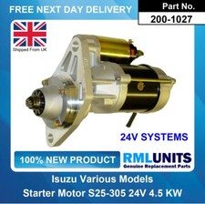 ISUZU NQR NPR NKR GRAFTER 4BE1 4HF1 4HG1 4HK1 4HJ1 24V NEW STARTER MOTOR