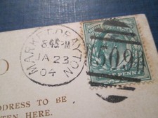 MARKET DRAYTON 1904 postmark 509 duplex 1/2d green EDVII Whitworth Park Postcard