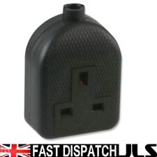 13A SINGLE EXTENSION TRAILING SOCKET RUBBER BLOCK 1 GANG BLACK IMPACT RESISTANT