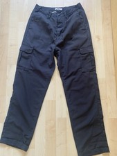 Vans 8 / S Black Trousers Cargo Side Pockets Half Elastic Waist  