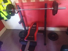 75kg Olympic barbell set with squat rack and bench