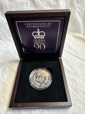 2016 HM Queen Elizabeth II 90th Birthday Silver Proof 925 £5 Coin Jersey COA Box