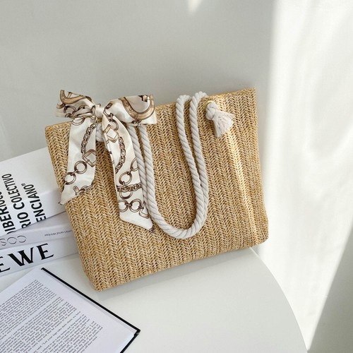Women straw tote - shoulder, bag