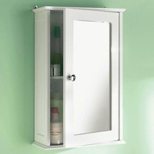 SINGLE MIRROR DOOR BATHROOM CABINET WOODEN INDOOR WALL MOUNTABLE BATHROOM SHELF