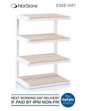 Norstone Esse HiFi Rack Stand 4 Shelves AV Furniture - White/Oak