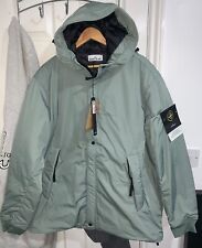 Puffer Light Grey Stone Island Jacket Micro Twill Primaloft Coat Mens Size Large