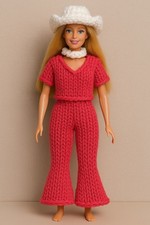 Knitting Pattern Only- Set of 4 Barbie Sindy Doll’s Clothes Jumpsuit Hat Choker