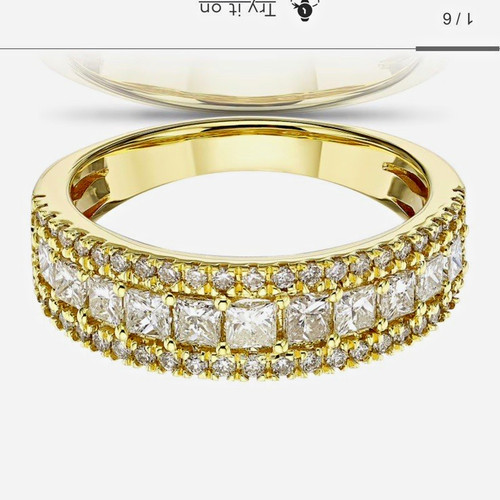 18ct yellow gold three row - yellow,