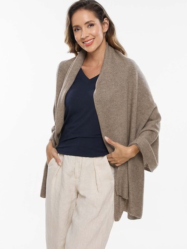 Cashmere taupe scarf - scarf, thick