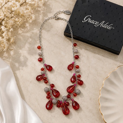 Nwot grace adele - red, beaded