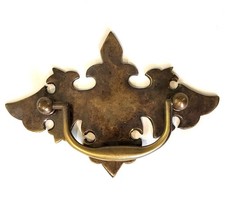 Solid brass plate handle pull