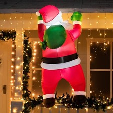Joiedomi 5.5 FT Tall Christmas Inflatable Hanging Santa & Gift Bag Decoration.