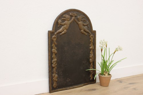 Cast iron fireback - fireback, antique