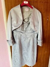 AG Silver Blue ladies wedding, Ascot  Or Party guest dress & jacket size 14