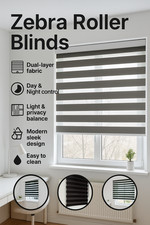 Day and Night Roller Blinds Zebra Vision Window Blind White Black Grey Easy Fit