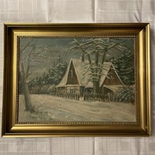 Antique Framed Oil On Canvas