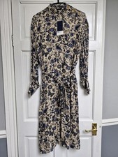 NWT Zara Blue Beige Midi Dress