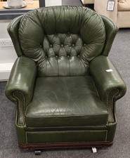 Pendragon Green Leather Recliner Rocking Chair - CS P41
