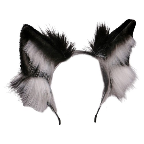 Faux fur wolf ears headband - faux,