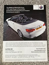 Rare Vintage 2000's Magazine Advert Art Picture BMW Alpina B3 Bi-Turbo Sytner Ad