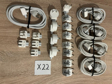 Job lot 22 x 1.8m Cables and plugs for Apple MacBook MagSafe chargers EU USA AUS