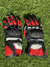 Hunter Class Vintage Motorcycle Gloves Black & Red Medium VGC