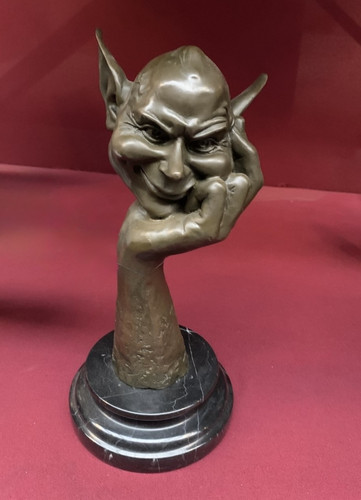 Bronze devil sculpture satyr - bronze,