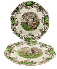 Spode's Byron Quartered Sandwich Plates - Series No. 1 & No. 2 | Copeland China