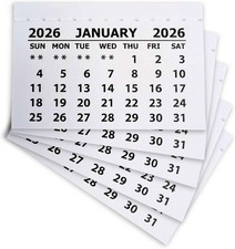 2026 Calendar Tabs Mini Year