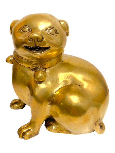 Japanese bronze dog statue - japanese,
