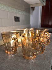Set Of 6 Amber Glass Coffee