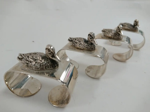 Set silver plated duck - set, 4