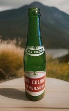 Vintage OLD COLONY BEVERAGES 10oz Green Soda Pop Bottle BY Orange Crush TORONTO