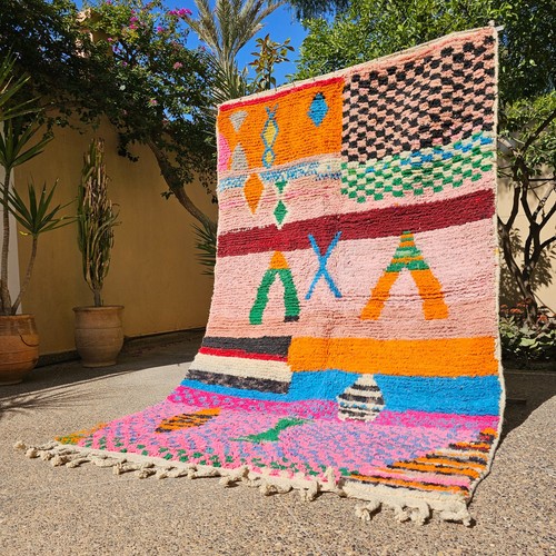 Colorful boujaad rugs pink - colorful,