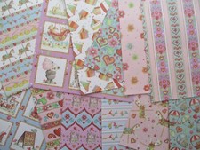 12x Helz Cuppleditch Fun Fair scrapbook paper 12x12" - glittered cute animals
