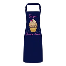 Personalised Apron. Any Name Cup Cake Baking Queen. Adjustable Neck Strap. Gift
