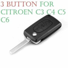 For Citroen C3 C4 C5 C6 Picasso 3 Button Flip Remote Key Fob Case + Blade UK