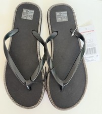 F&F Black Flip Flops with Rhinestone Edge Shoes Size 5/6 BNWT