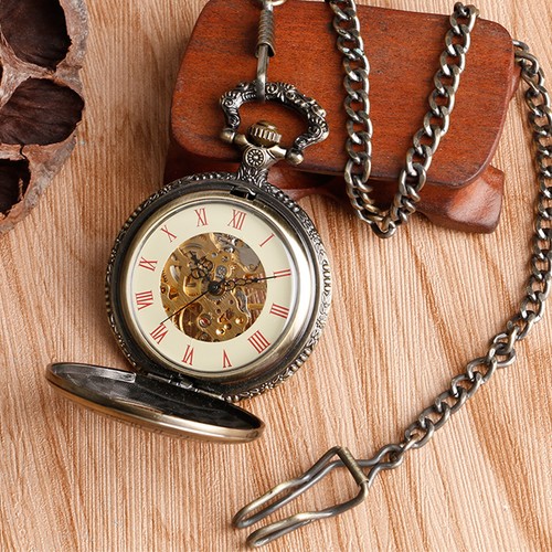 Skeleton pocket watch - skeleton,