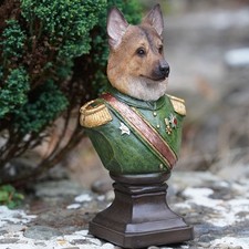 Alsatian Gentry Bust Resin Sculpture | Home Puppy Dog Garden Ornament Outdoor